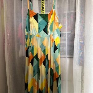 Colorful Geometric Maxi Dress